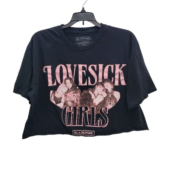 BLACKPINK Lovesick Girls K-Pop Idol DIY Cropped Graphic Band Tee‎ Adult Size XL - Picture 1 of 5